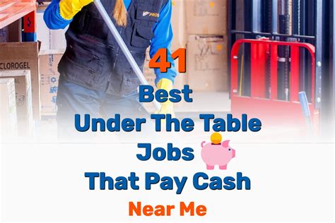 Under the table jobs near me - 24. Tradecraft (Electrical work, plumbing, carpentry, etc.) If you have electrical, plumbing, or carpentry skills, there are many opportunities to make money with an under the table job. Performing work for family and friends is one option.